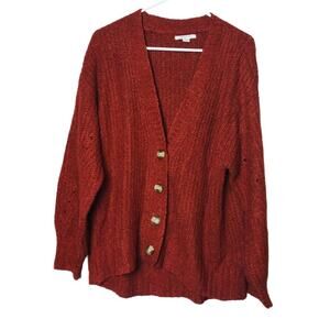 American Eagle Women’s Open Front Button V Front Cardigan Sz M